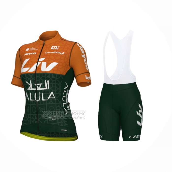 2024 Cycling Jersey Women Jayco AlUla Orange Purple Short Sleeve And Bib Short
